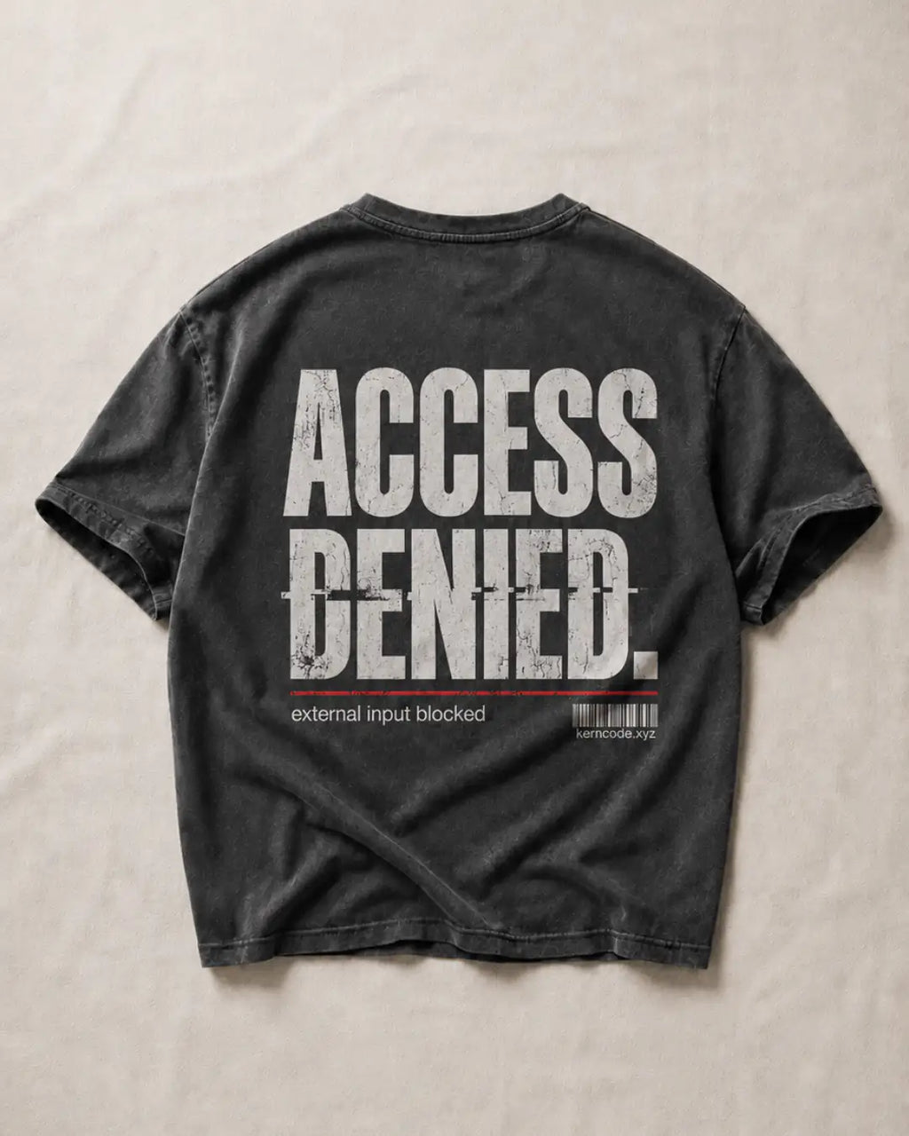 Access Denied Heavy Tee — Washed Black