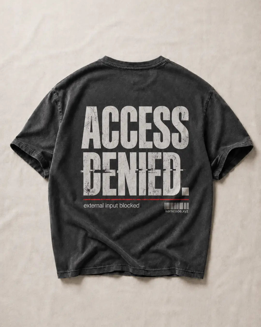 Access Denied Heavy Tee — Washed Black