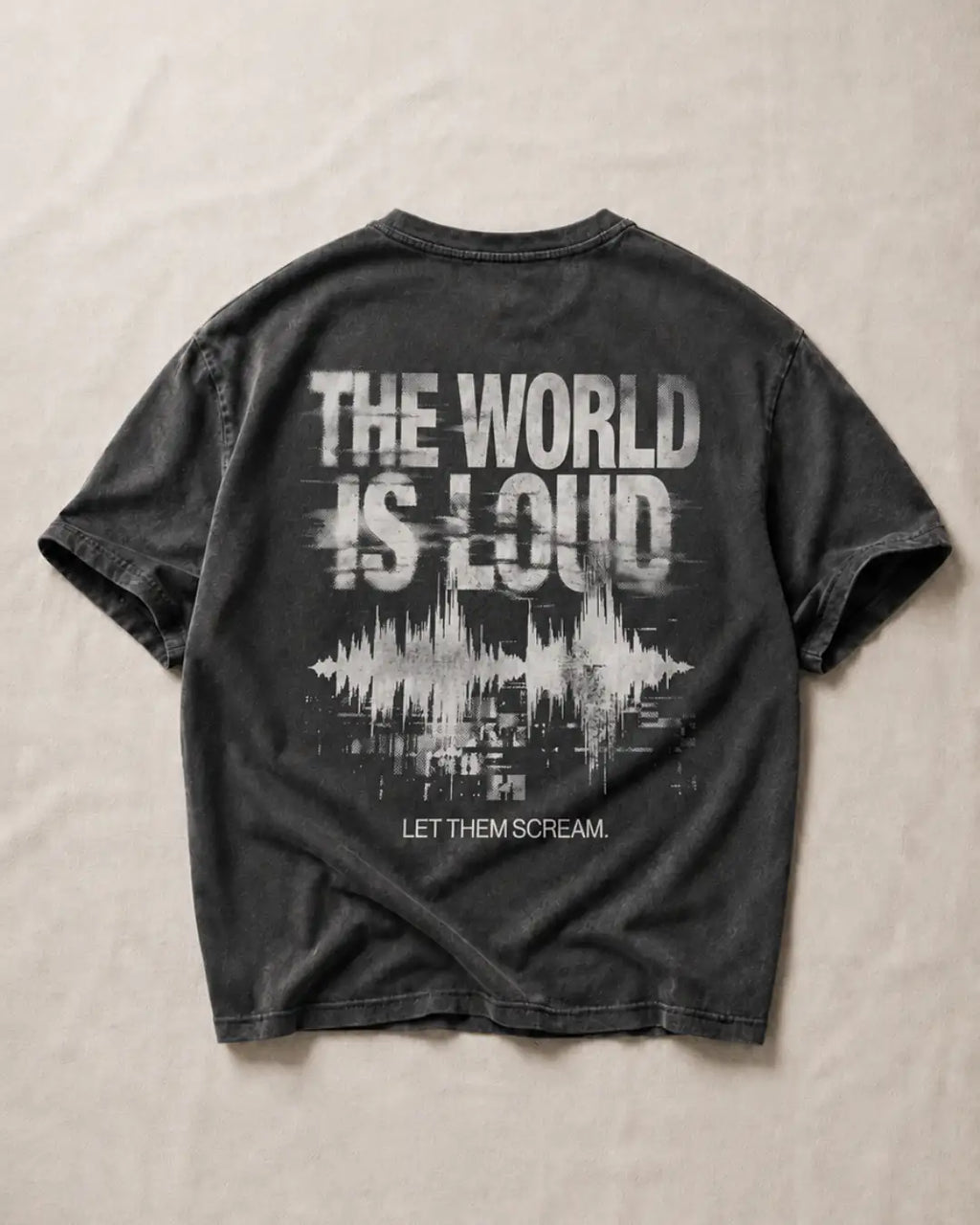 The World Is Loud Heavy Tee — Washed Black