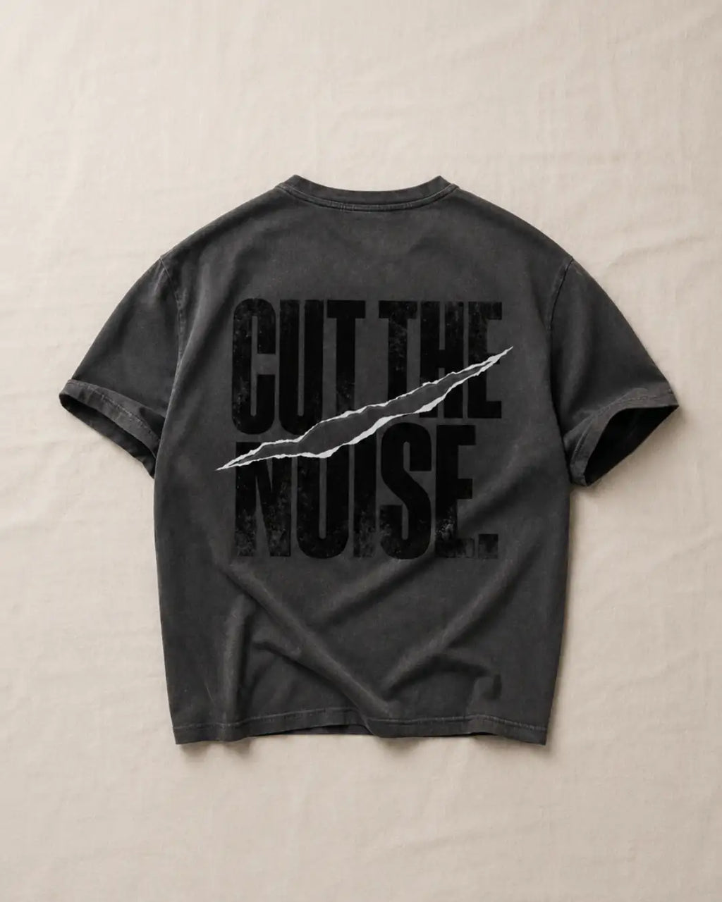 Cut The Noise Heavy Tee — Washed Black