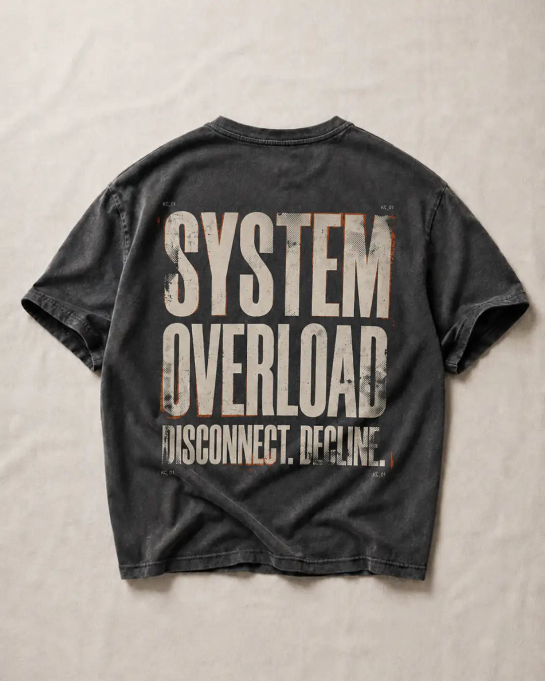 System Overload Heavy Tee — Washed Black