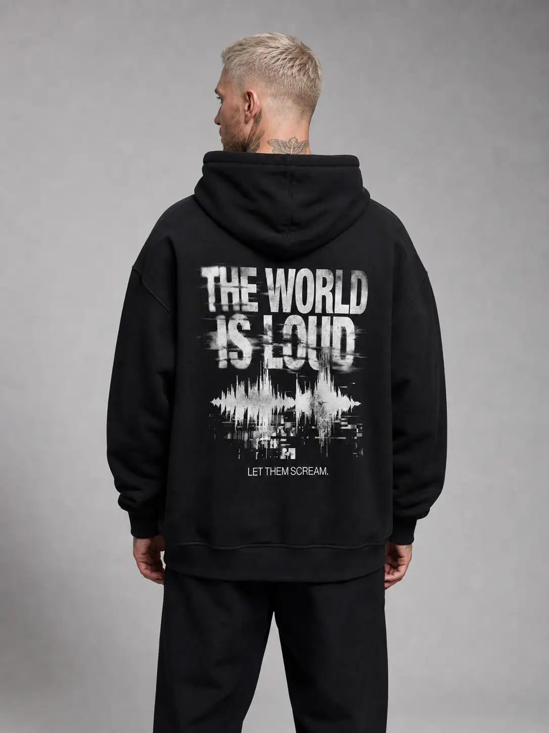 The World Is Loud Heavy Hoodie — Black