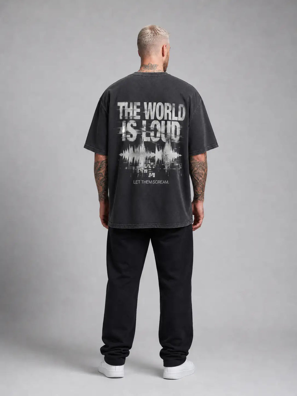 The World Is Loud Heavy Tee — Washed Black