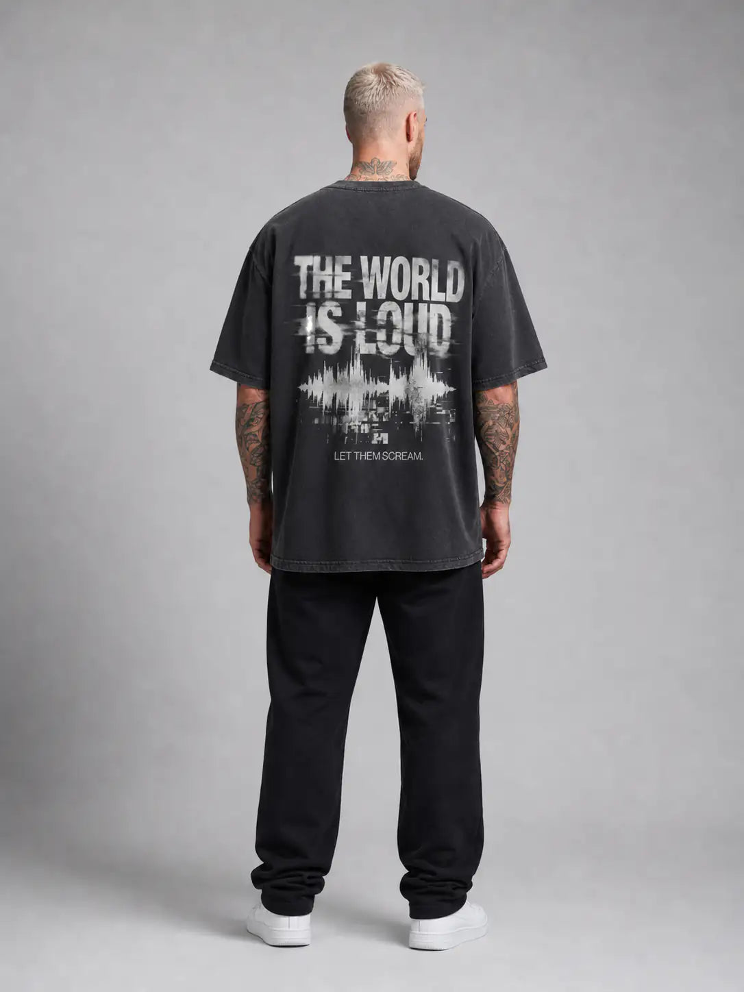 The World Is Loud Heavy Tee — Washed Black