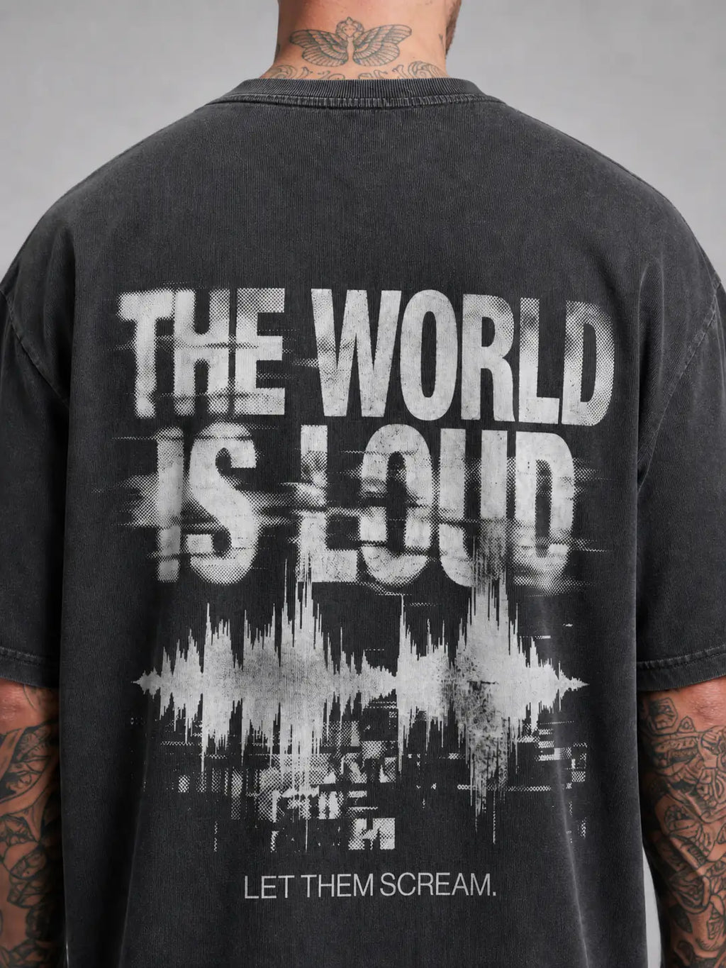The World Is Loud Heavy Tee — Washed Black