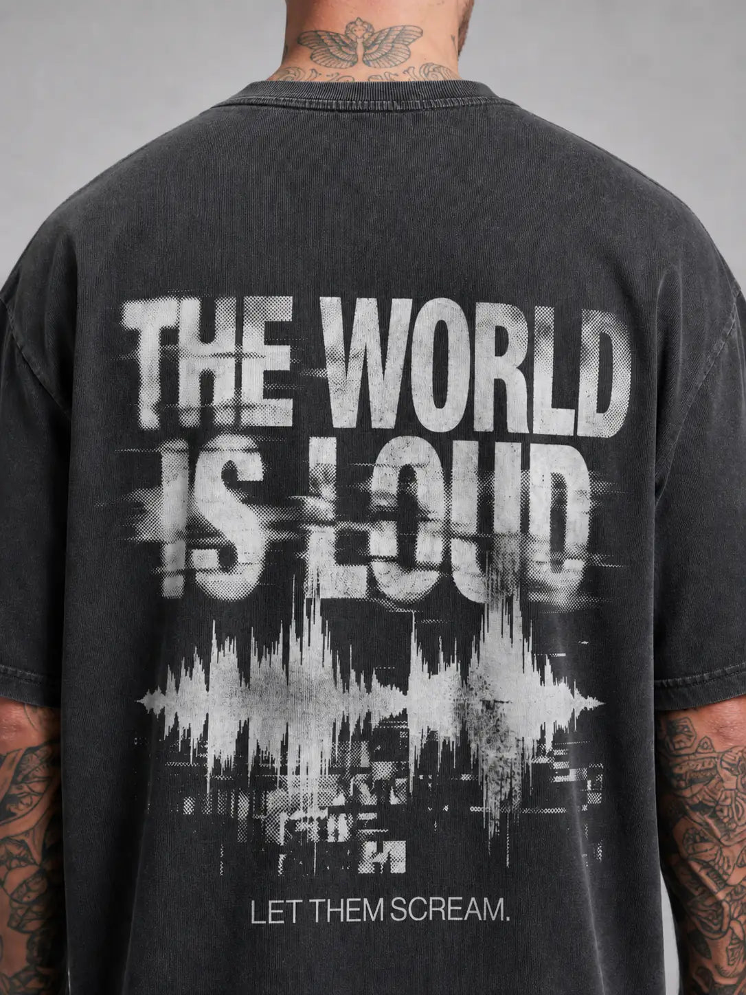 The World Is Loud Heavy Tee — Washed Black