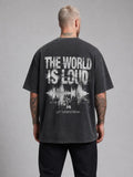 The World Is Loud Heavy Tee — Washed Black