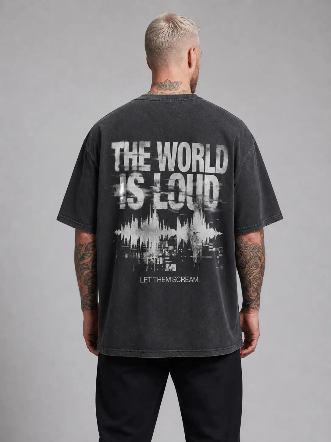 The World Is Loud Heavy Tee — Washed Black