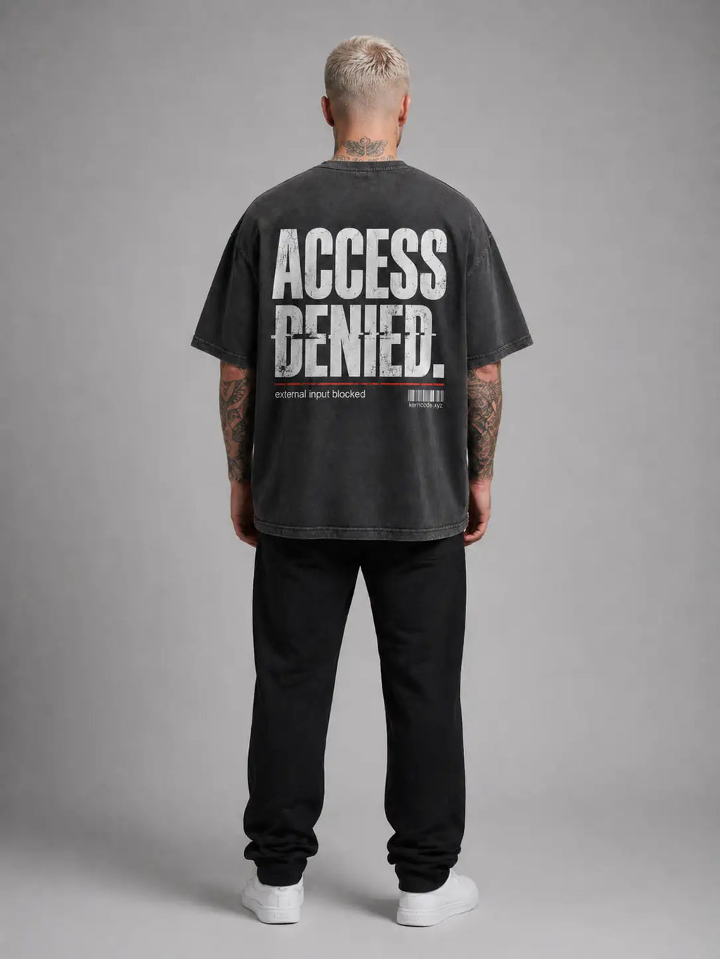 Access Denied Heavy Tee — Washed Black
