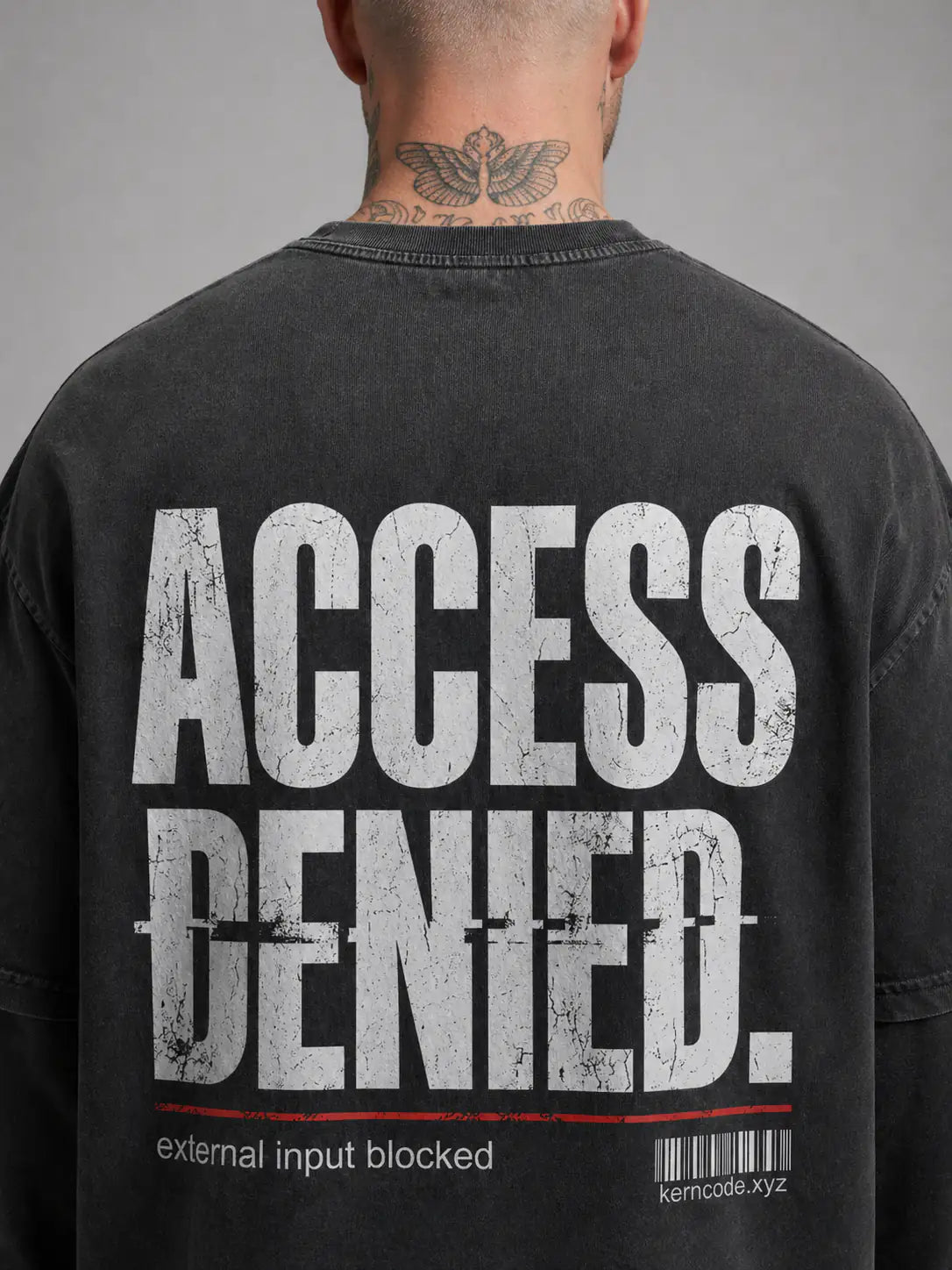 Access Denied Heavy Tee — Washed Black