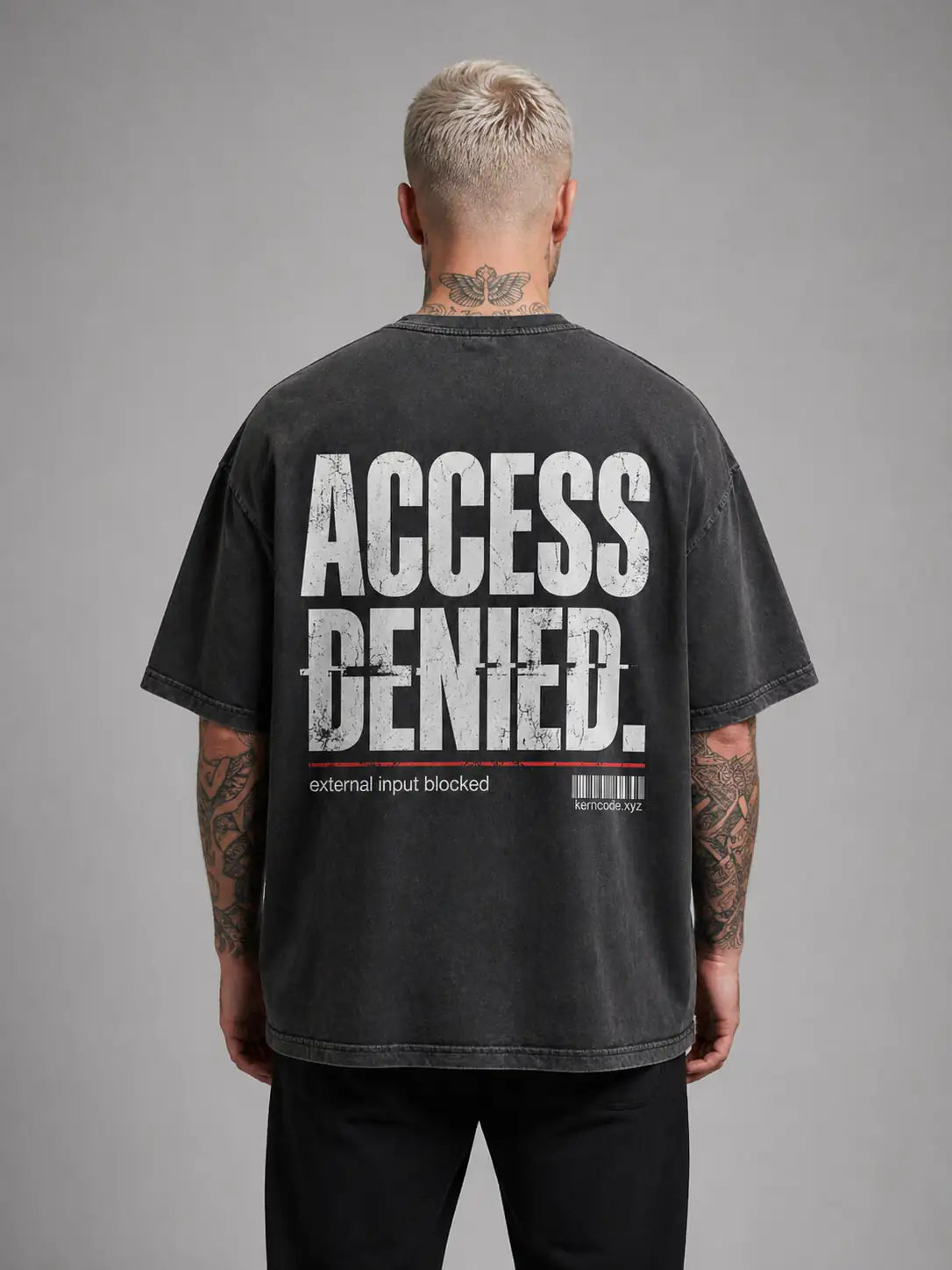 Access Denied Heavy Tee — Washed Black