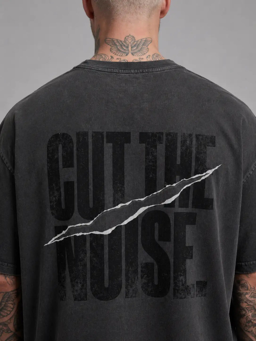 Cut The Noise Heavy Tee — Washed Black