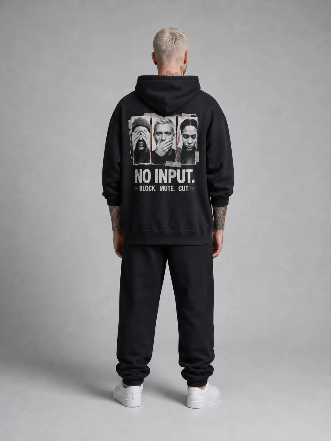 No Input Heavy Hoodie — Black