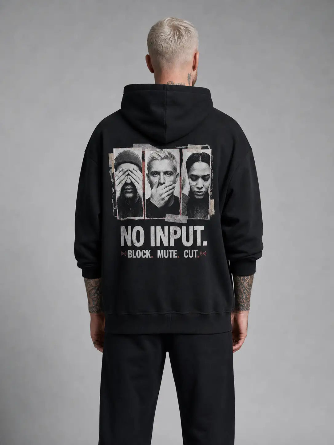 No Input Heavy Hoodie — Black