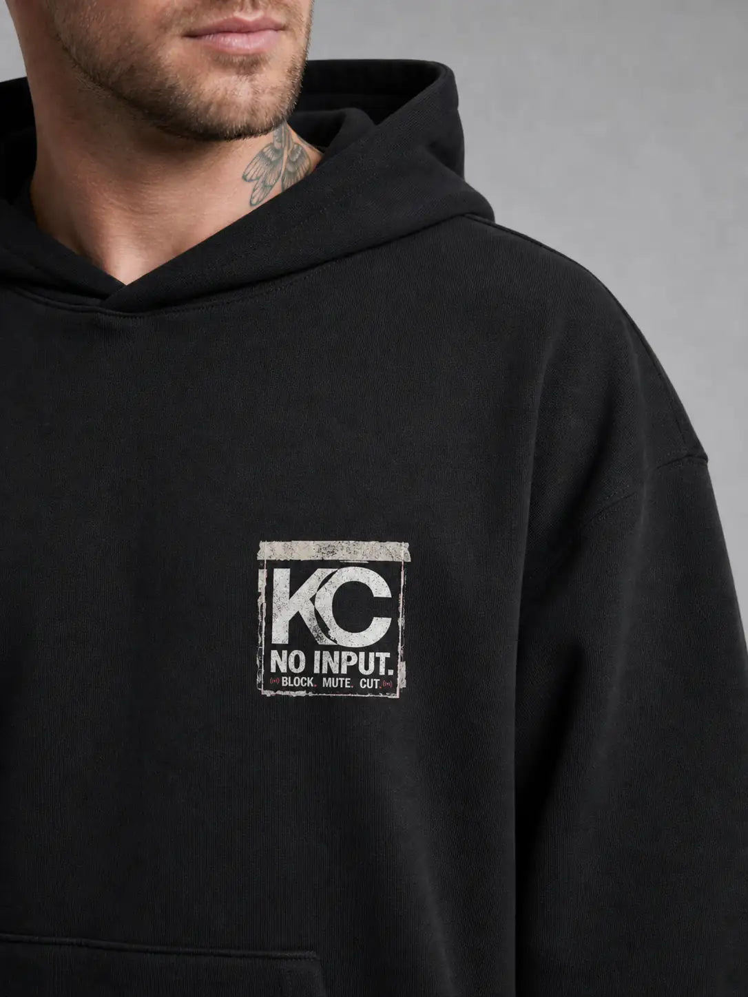 No Input Heavy Hoodie — Black