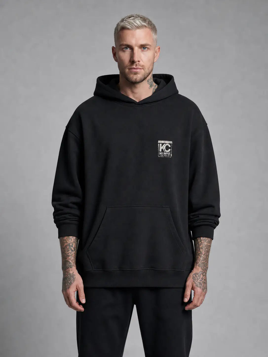 No Input Heavy Hoodie — Black