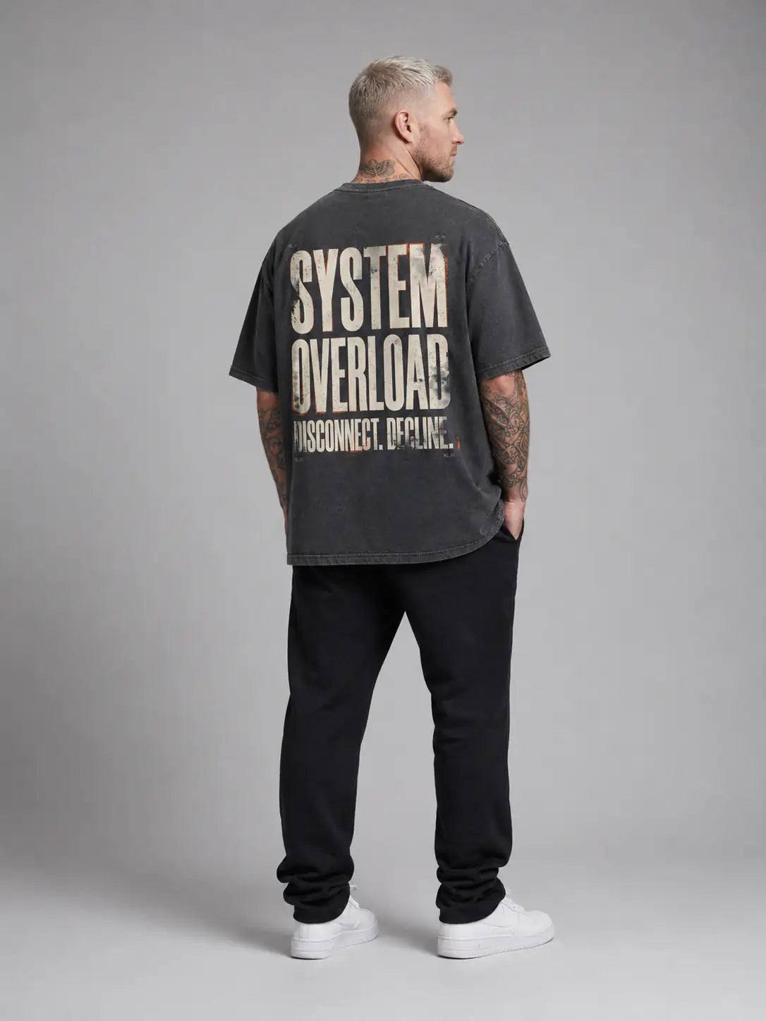 System Overload Heavy Tee — Washed Black