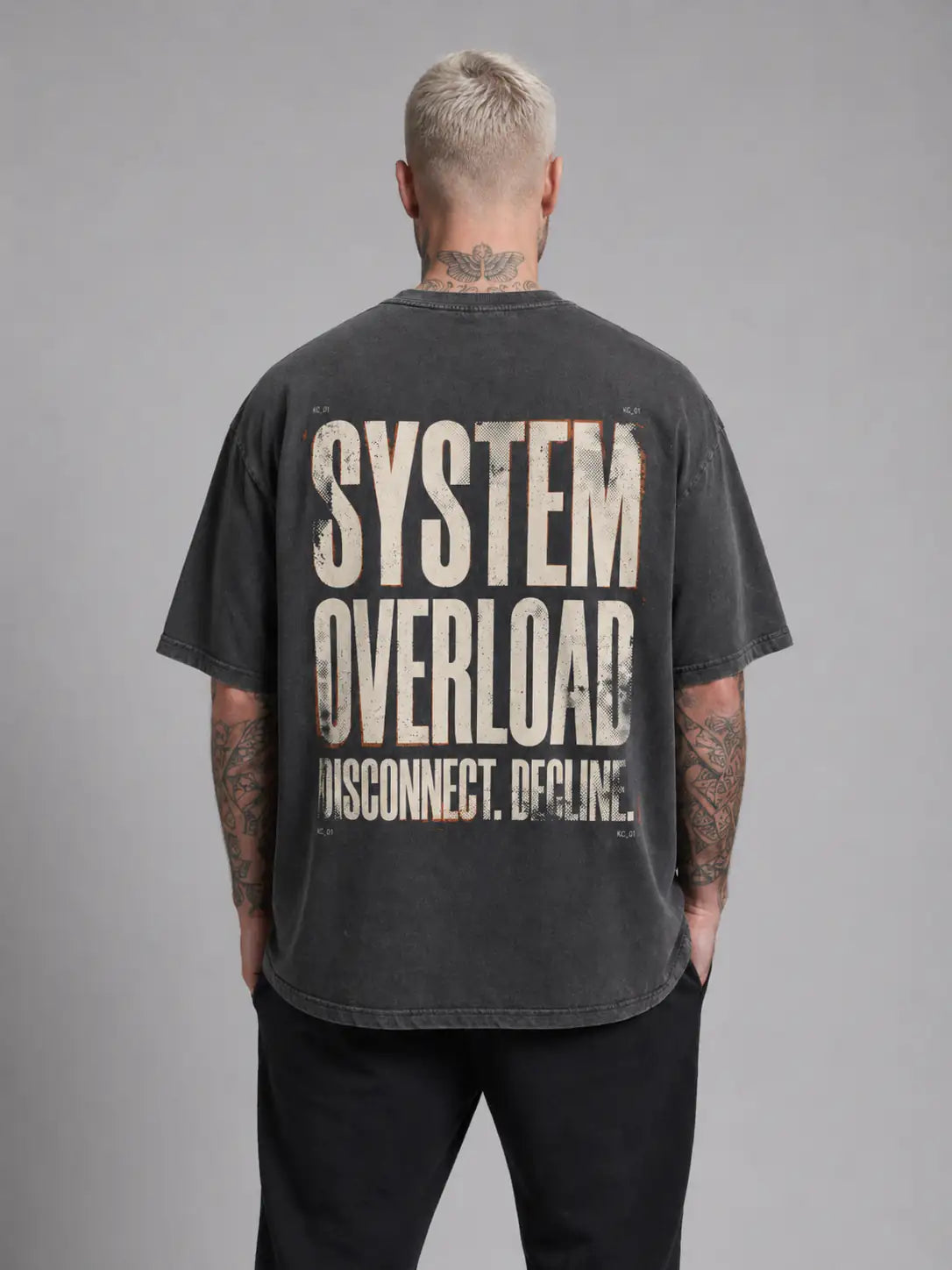 System Overload Heavy Tee — Washed Black